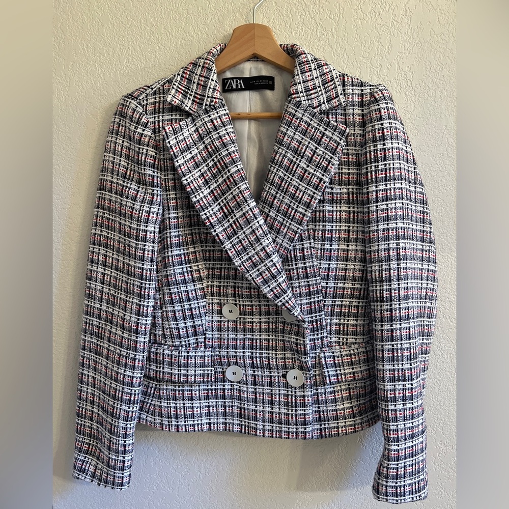 Multi-color Zara Double Breasted Blazer